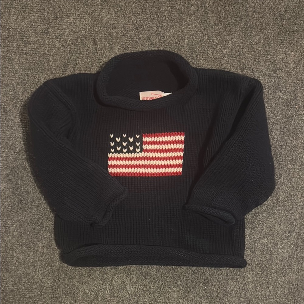Navy Sweater with American Flag Design